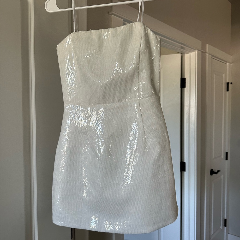 Lulu's White Strapless Dress
